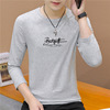 Trend T-shirt, demi-season top for leisure, 2021 collection, long sleeve, round collar, Korean style