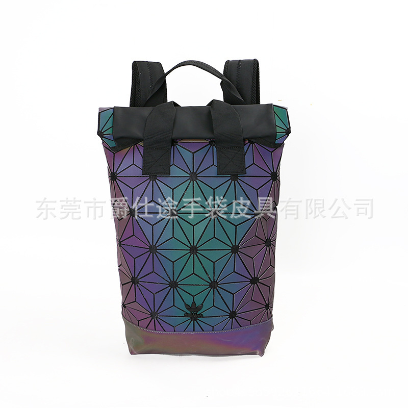 Designer Original New Style PU Material Backpack Fashion Rhombic PU Material Backpack Large Capacity PU Material Computer Bag