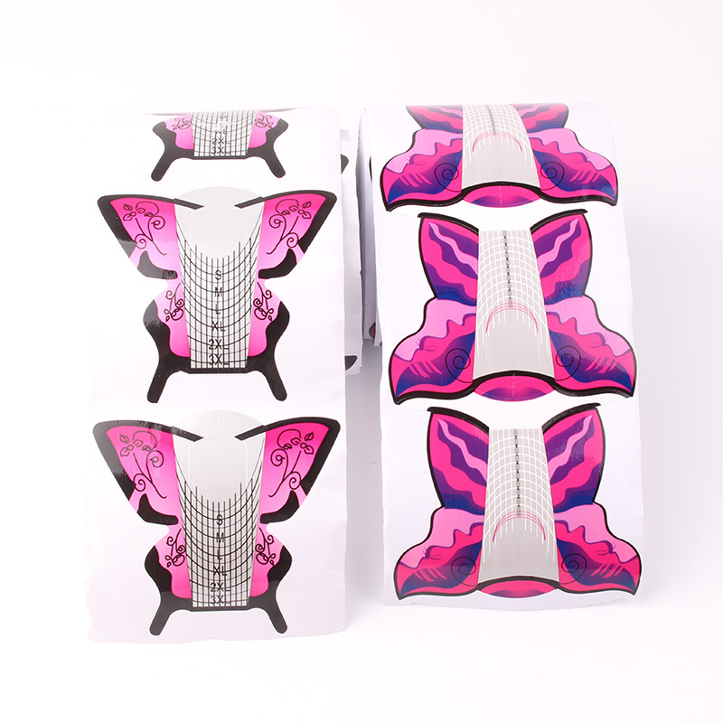 Manicure extensión de papel de papel de mariposa para hacer cristal francés de uñas herramienta de extensión de uñas de fototerapia 300 piezas / rollo