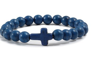 elastic turquoise beaded bracelet