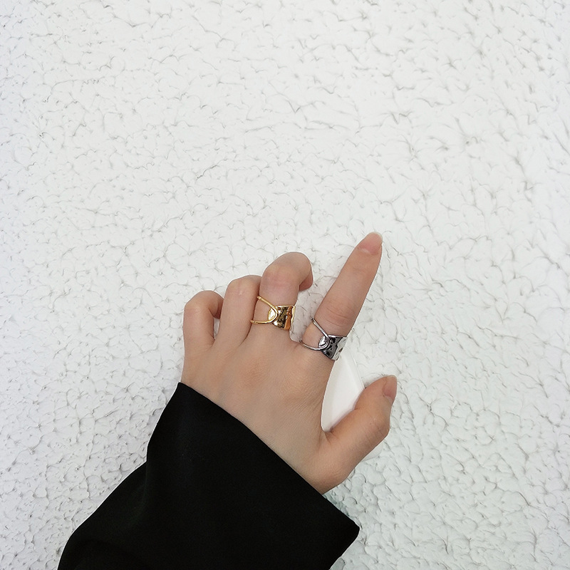 Модное геометричное креативное ретро кольцо, простой и элегантный дизайн, европейский стиль