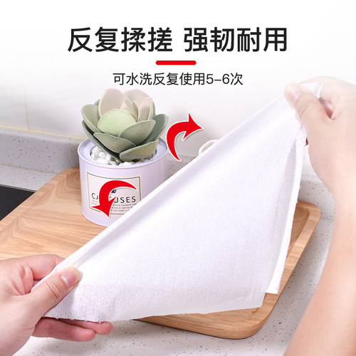 Extractable Kitchen Disposable Lazy Cloths 80 Pcs Oil-Proof Table and Dish Wiping Cloths, Washable, Wet and Dry Two-Use