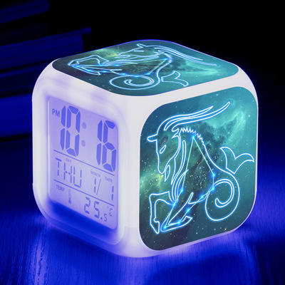 Cross border Source of goods Colorful Discoloration Bell Quartet Twelve constellations LED Digital Clock originality personality gift Alarm