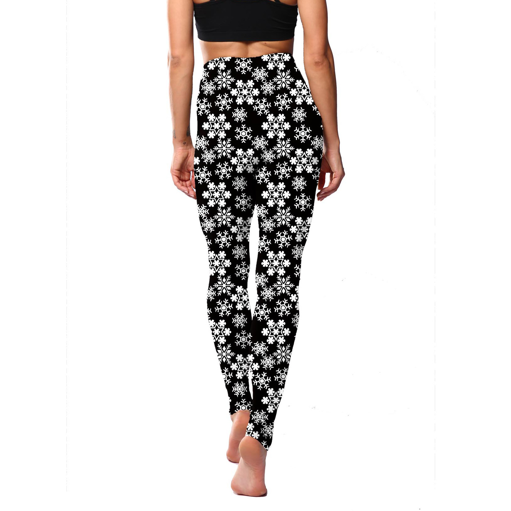 182g Weight Ankle-Length Pants Length Spandex, Polyester Fabric Type High Waist Waist Line Leggings Pants Type Stretchy Elasticity Daily Occasion Breathable Function Skinny Fit Type Christmas Festival Snowflake Pattern Winter, Autumn Season Women'S Gender Simple Style Style Women'S Daily Simple Style Snowflake Ankle-Length Leggings 17