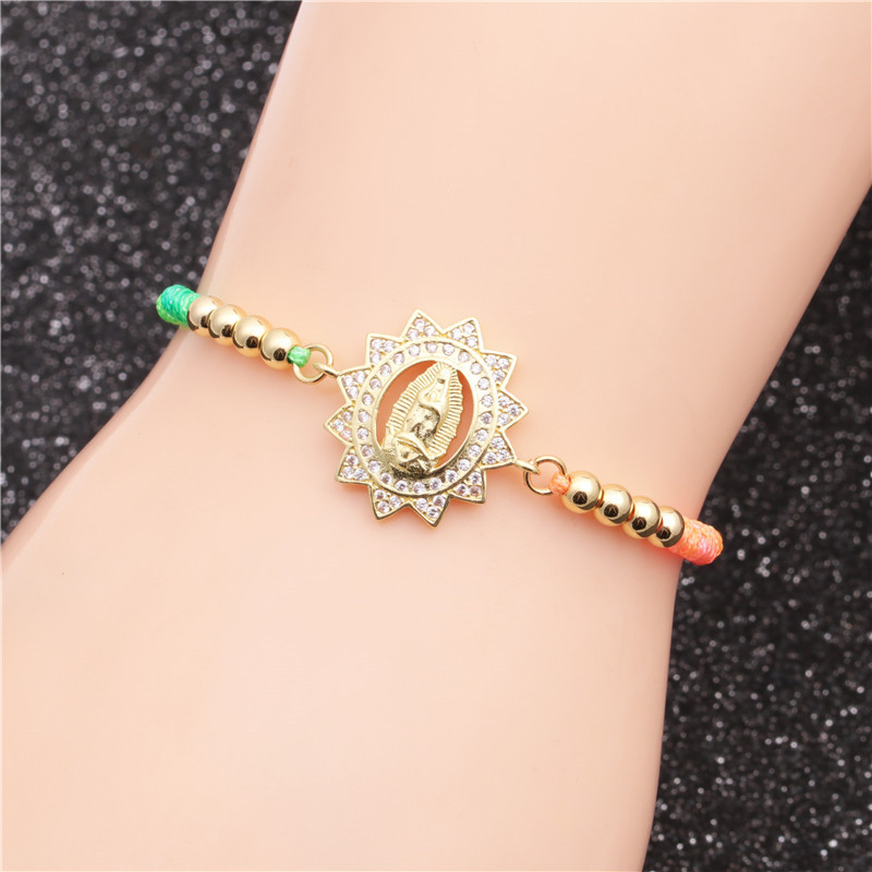 Brazilian Style  Copper Micro-set Zircon Adjustable Bracelet Valentine's Day Gift Wholesale Nihaojewelry display picture 3