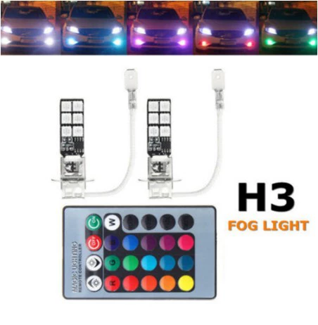 Cross -border посвящено H1 H3 880 881 5050 12smd RGB с пультом цветной туман свет передняя подсветка