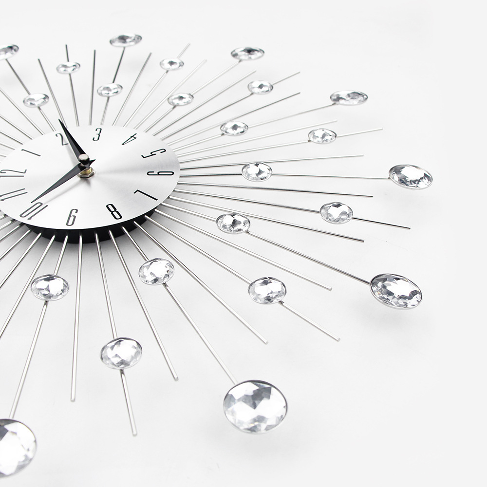 Nórdico mudo hora mano colgante de pared reloj estrellado hogar simple hierro luz lujo creativo sala de estar Reloj de pared grande