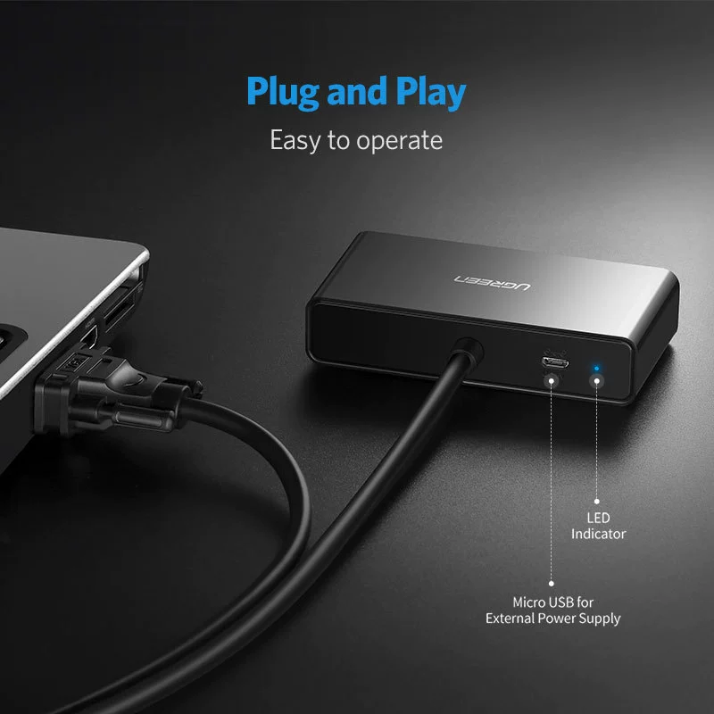 VGA-переключатель 2 порта UGREEN (VGA switch/splitter)