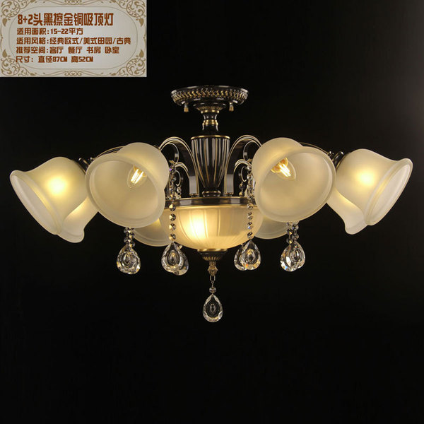 Copper retro ceiling light for living room