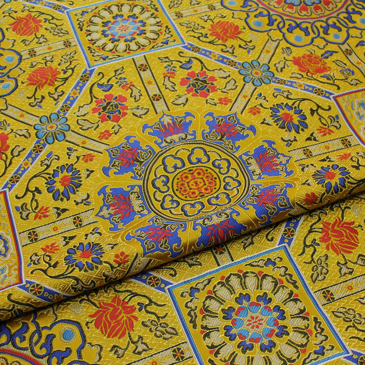 中国风蒙古袍藏袍影视坐垫纺丝布装饰手工提花云锦绸缎仿古面料