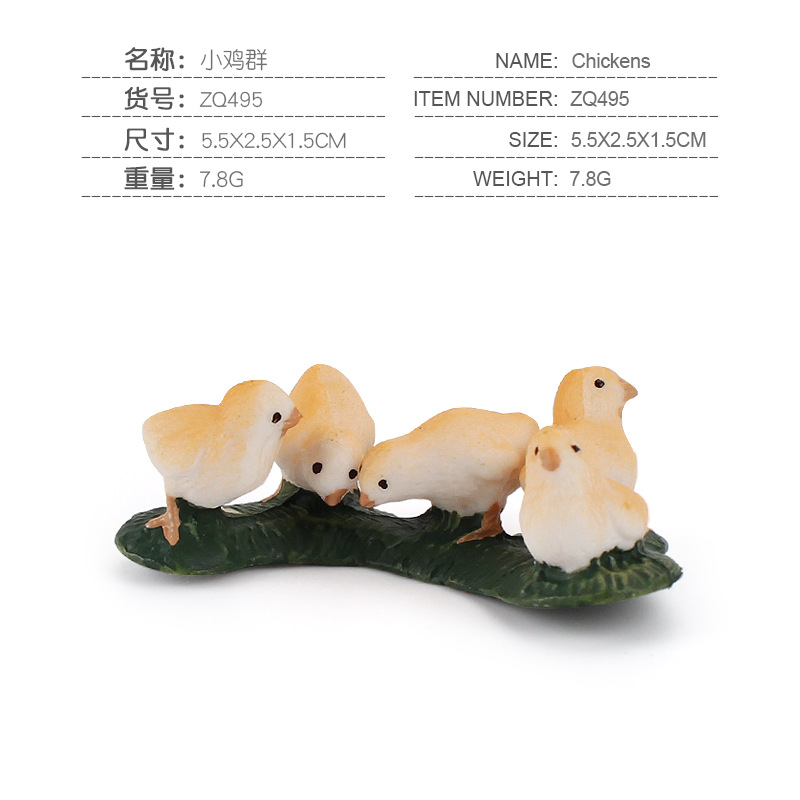 Exportación transfronteriza nuevos niños simulación granja aves modelo animal pollo pato ganso arena bandeja combinación 11 piezas conjunto adornos