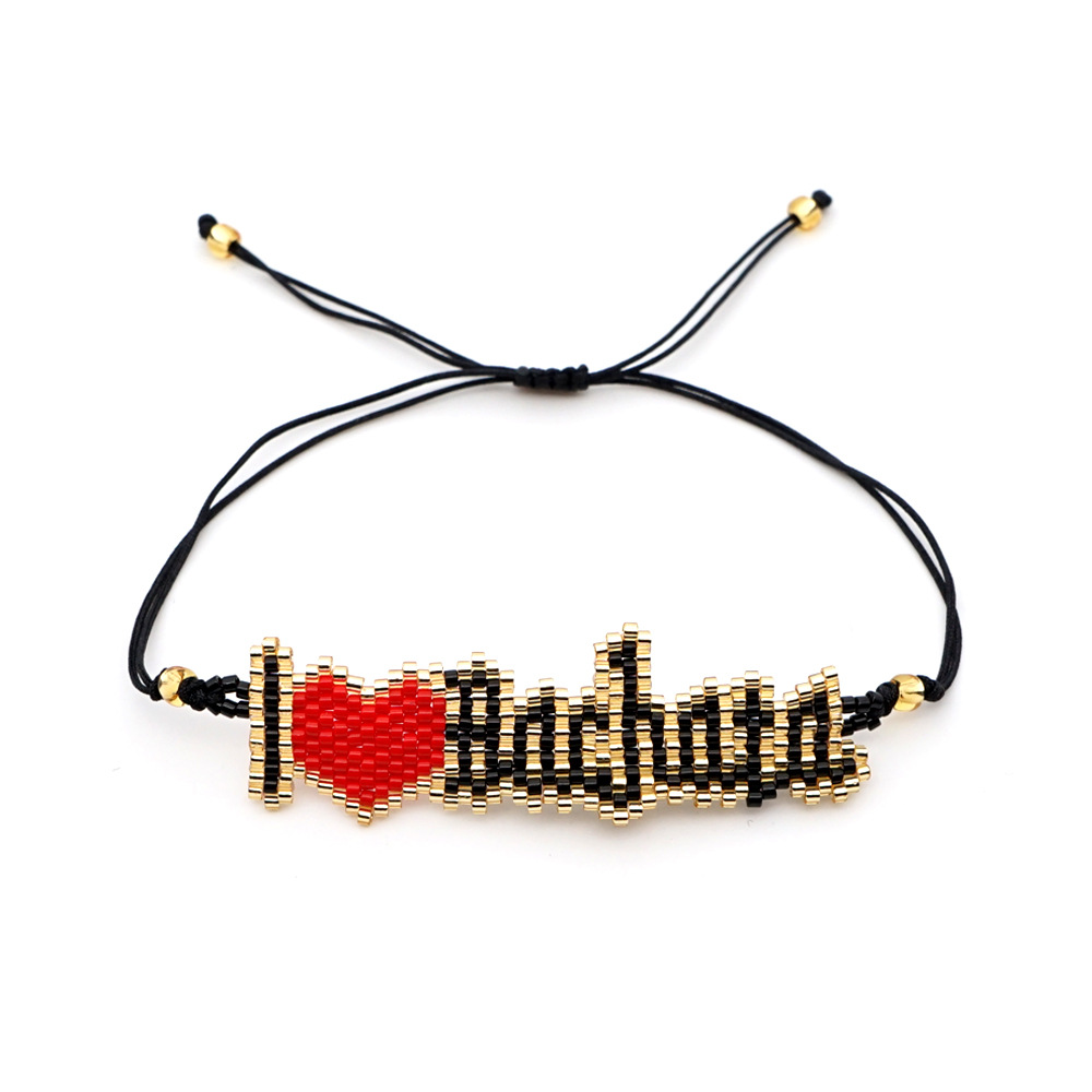 fashion jewelry Miyuki rice beads handwoven love letters friendship rope small bracelet femalepicture2