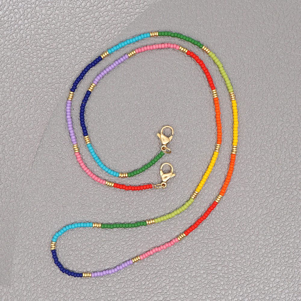 Colorful Rice Bead Necklace display picture 17