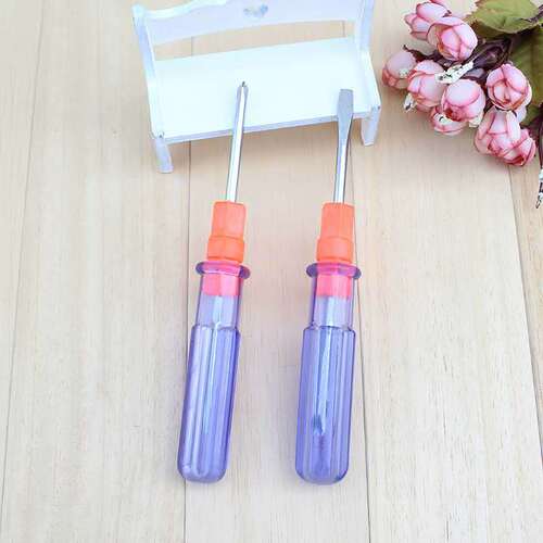 4-inch crystal dual-purpose screwdriver, magnetic, transparent handle, cross-shaped, transparent dual-purpose screwdriver, household gadgets