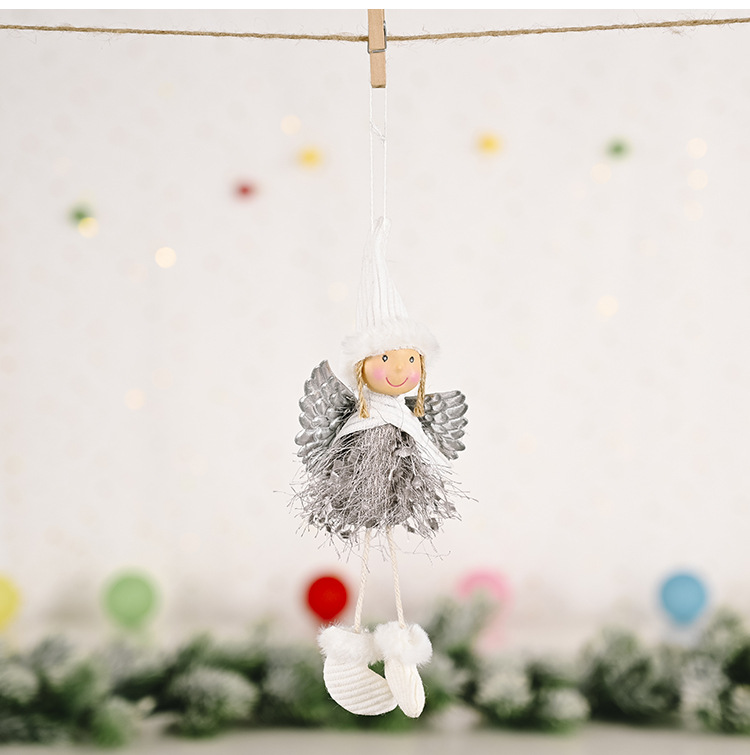 New Christmas Decoration Supplies Fluffy Wings Girl Pendant display picture 5