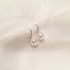 Earrings from pearl, fashionable jewelry, accessory, Korean style, silver 925 sample, wholesale