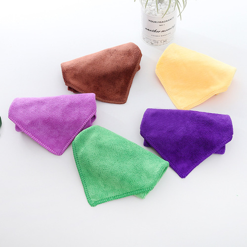 30*30 nanometer ultra-fine fiber square handkerchief for kindergarten children, small towels, absorbent cloths, kitchen dishwashing cloths, cleaning