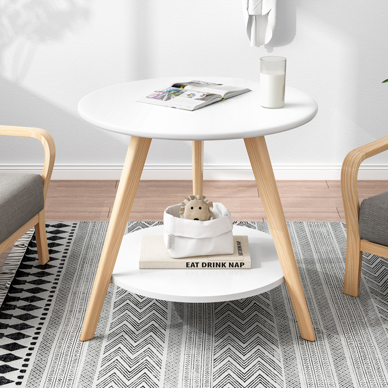 茶几小户型圆形阳台小圆桌子简约现代边几沙发边柜茶几桌客厅家用|ms