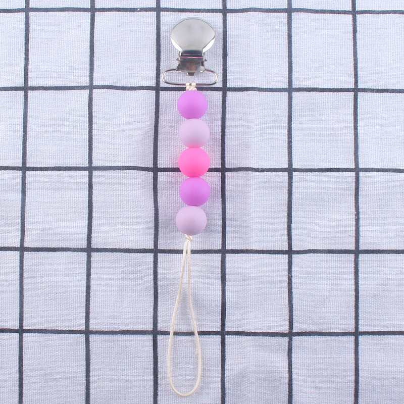 Cadena de pezón de silicona calmante Nuevo clip de hierro clip de pezón Dispositivo de molienda de dientes de bebé cadena anti-caída cadena anti-perdida