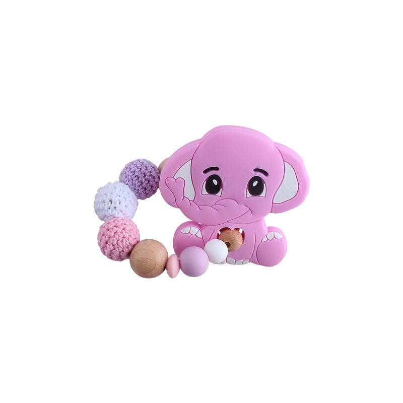 Nueva haya chupete clip elefante mordedor pulsera bebé de silicona elefante molar juguete chupete cadena anti-caída de la cadena