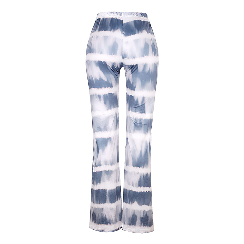 loose casual printed flared trousers NSKX8448