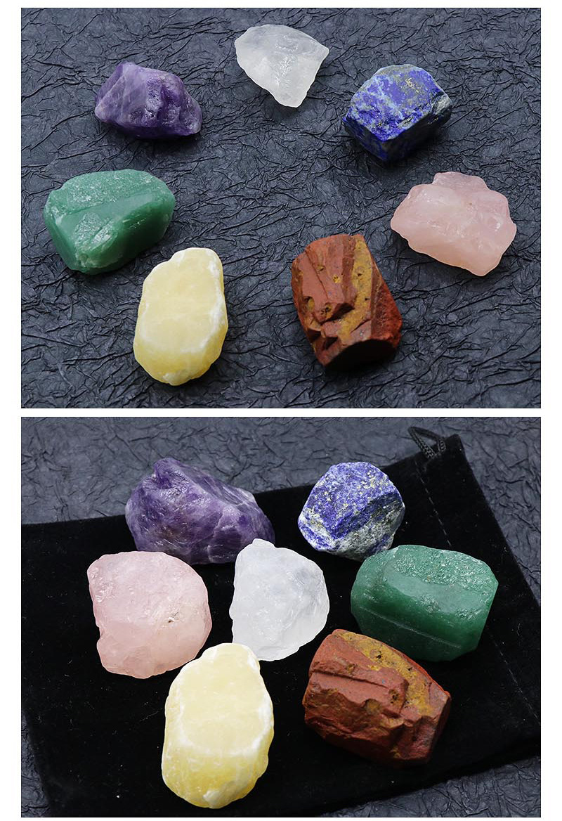 7chakra Pieces Crystal Agate Gem Rough Seven Chakra Energy Healing Stone display picture 10