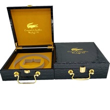 工厂直发精品礼物盒子礼盒皮带盒鳄鱼纹皮盒高端私人礼品盒皮带盒