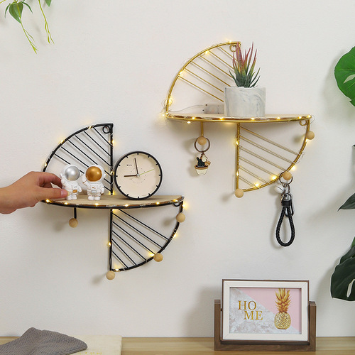 Simple Nordic iron hook wall hanging storage rack creative living room bedroom wall hanging wall decoration storage rack