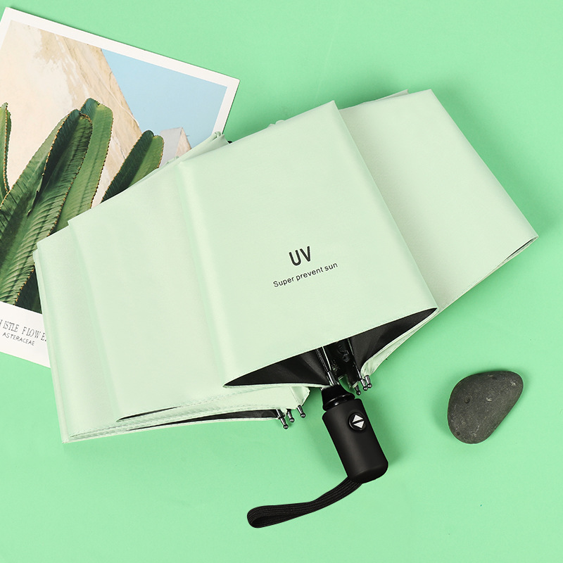 浅草緑-8骨黒ゴム自動晴雨傘