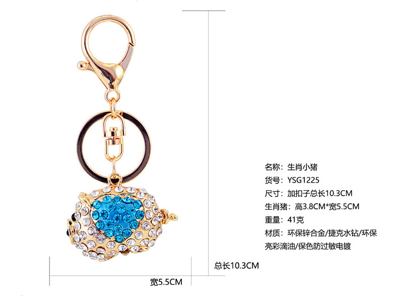 25g Weight Alloy, Metal Material Constellation Pattern Unisex Gender Coffee, White, Pink, Purple, Red, Blue, Gold, Black Color Crystal Cute Zodiac Pig Rabbit Cow Horse Car Keychain 7
