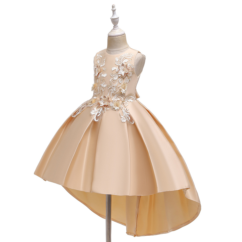 Supply Girl Trailing Dress Skirt Children Dress Pettiskirt Flower Girl Wedding Gown Wholesale Nihaojewelry display picture 8