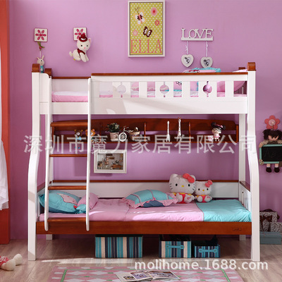 全实木高低床双层床成人男女孩公主儿童床子母床母子床上下床实木