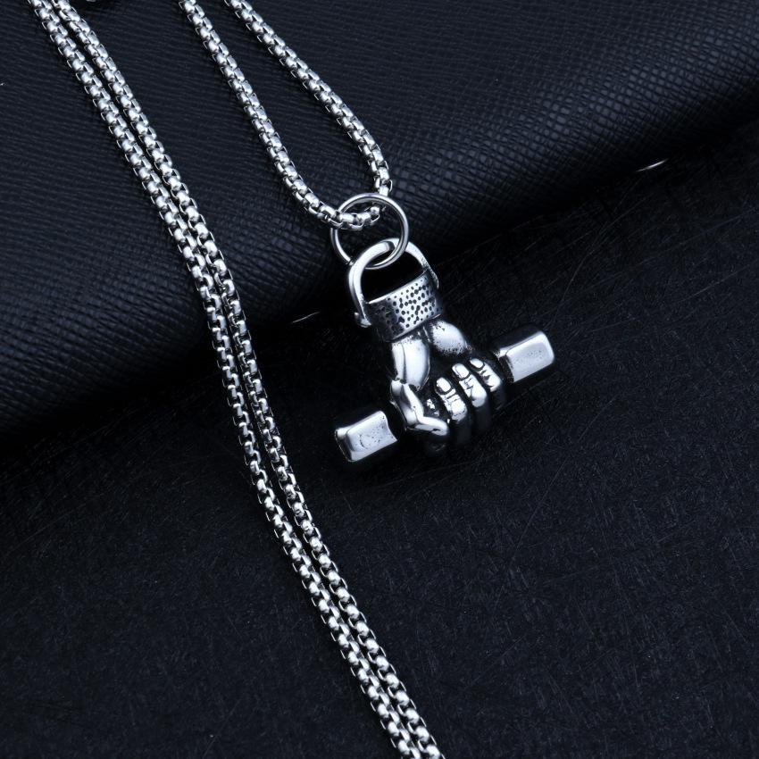 Fist Pendant Necklace For Men In Titanium Steel Trendy Accessory_voghion.com