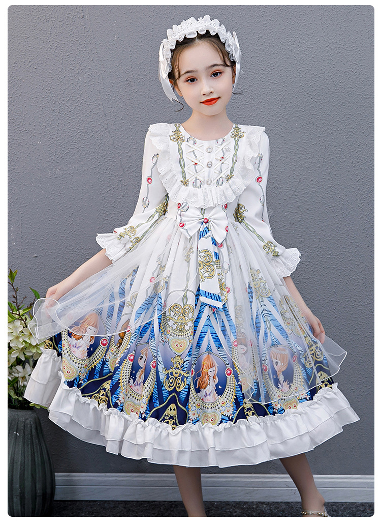 Design Original Enfant Fille Princesse Jupe Lolita Robe 4-14 Ans