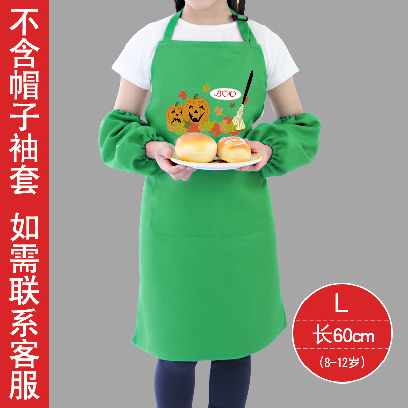 Estilo coreano de los niños delantal sin mangas Navidad Halloween tema actividad ropa comer pintura delantal protector imprimible