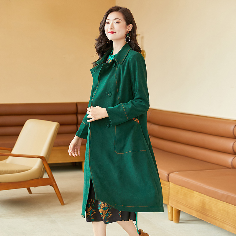 Explosive money 2020 Autumn OL temperament Autumn Mid length version Windbreaker new pattern Korean Edition leisure time coat lady Self cultivation