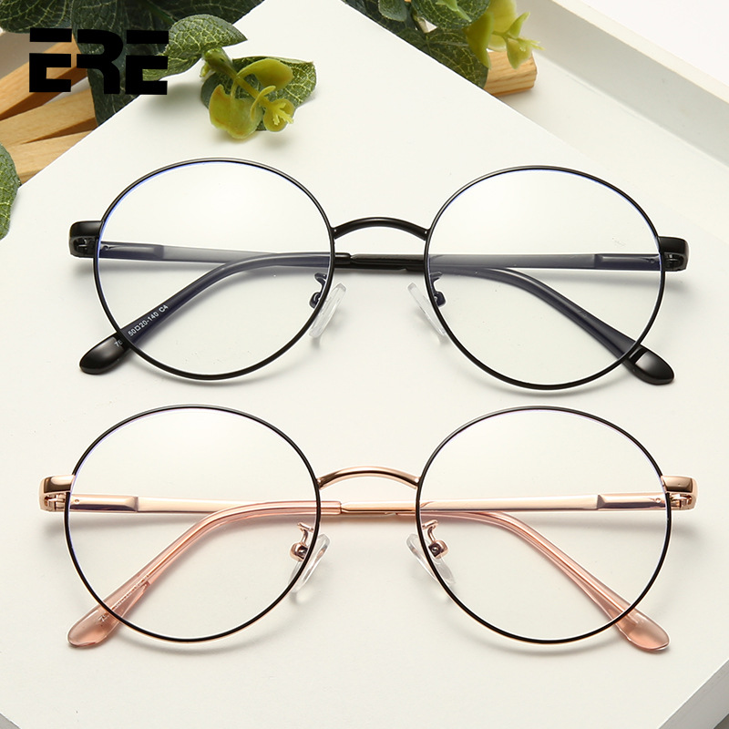 Round glasses Retro glasses Anti blue glasses Myopia Plain glass spectacles wholesale 7809