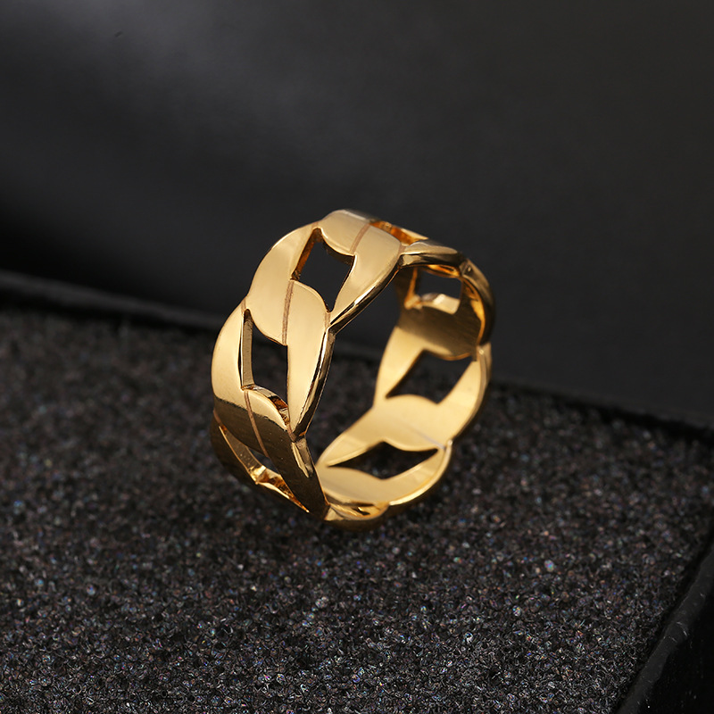 Wholesale Basic Geometric Stainless Steel Rings display picture 3