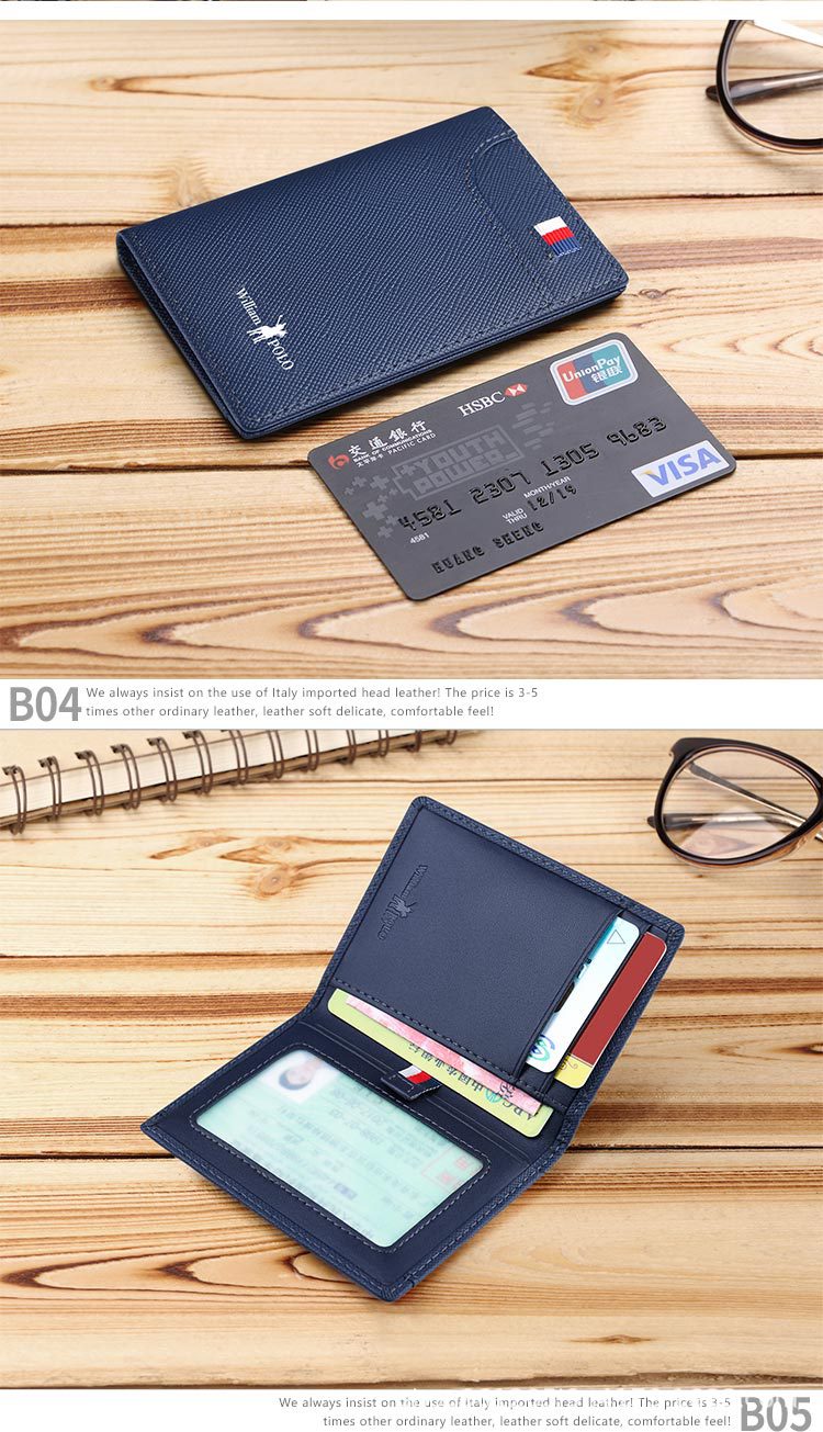 Ví card holder nam da bò siêu mỏng chống khử từ chi tiết 27