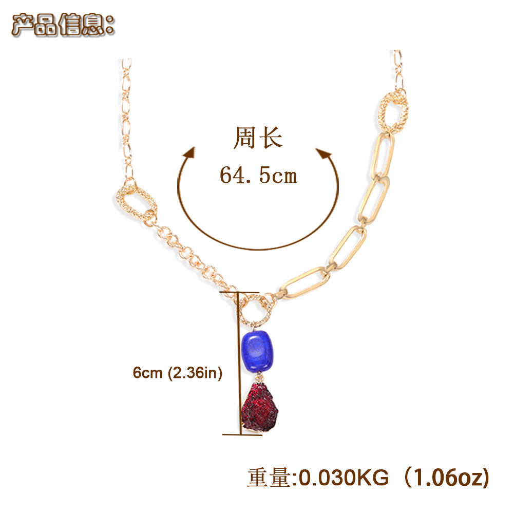 Creative Water Drop Stone Pendant Necklace Fashion Irregular Chain Geometric Accessories Wholesale Nihaojewelry display picture 1