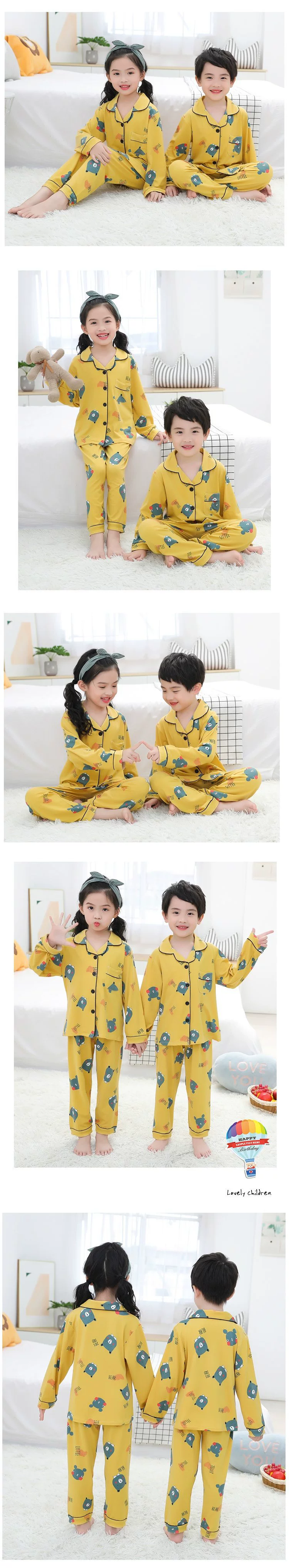 best Sleepwear & Robes Spring Autumn Baby Girls Pajamas Clothes Sets Boy Pyjamas Kids Homewear Cotton Nightwear Children's Indoor Clothing Pijamas Suit Sleepwear & Robes classic