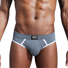 Alibaba Male Cotton Low-Waisted Triangle Underwear with U-shaped Pouch Men's Underwear Trendy New Product Direct Manufacturer Sale