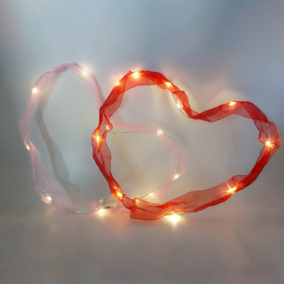 百變帶燈絲帶蛋糕裝飾擺件發光飄帶配件生日派對場景布置鐵絲裝扮