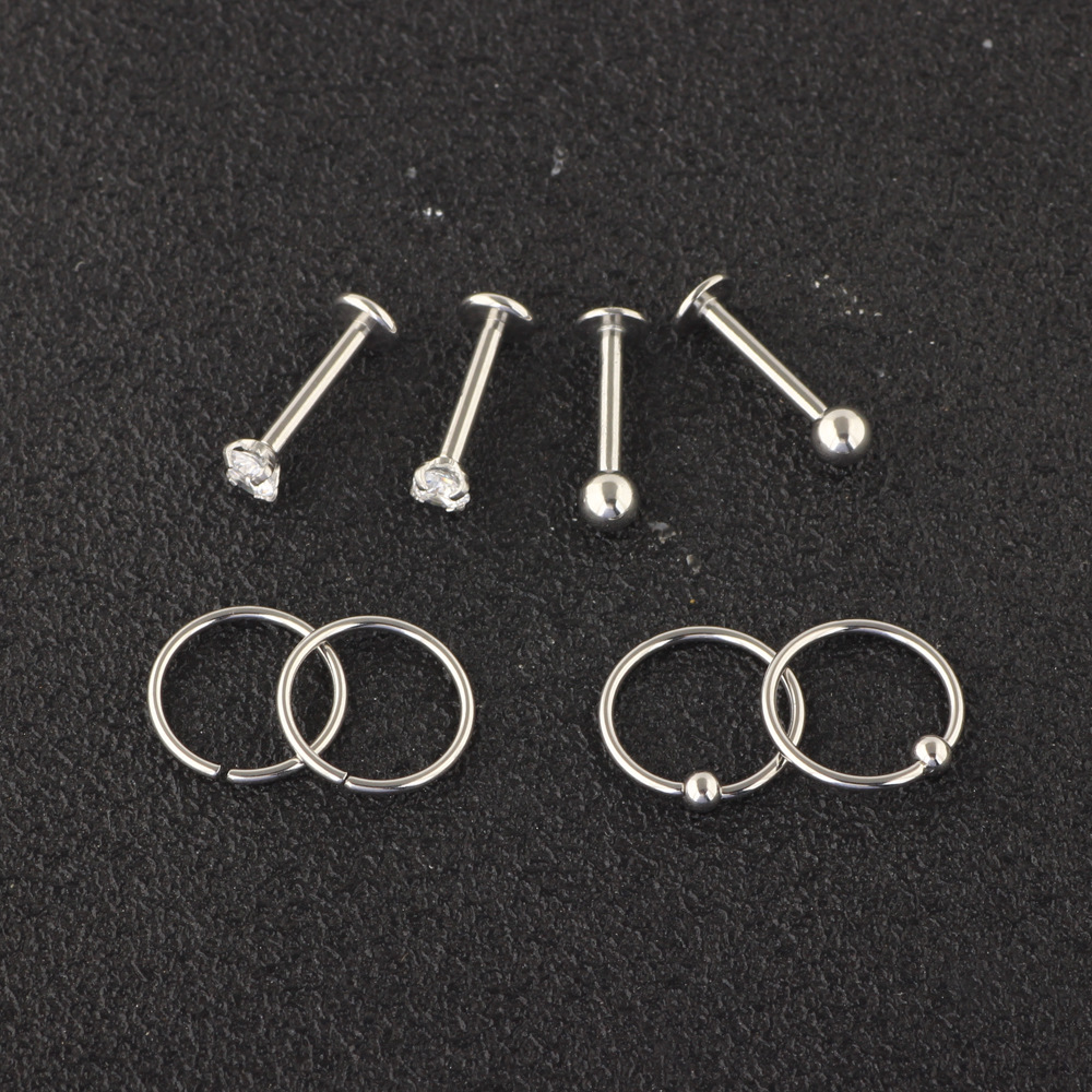 16G labret stud size and finish detail