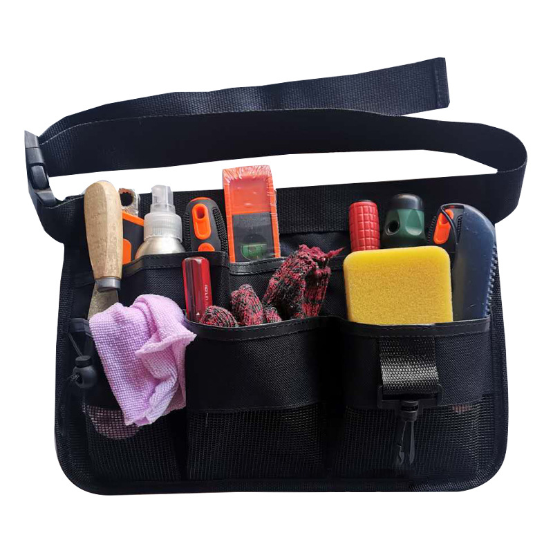 Fábrica de equipaje en stock bolsa de herramientas de la cintura kit Oxford paño de limpieza bolsa de herramientas de doble capa cremallera propiedad Square shop
