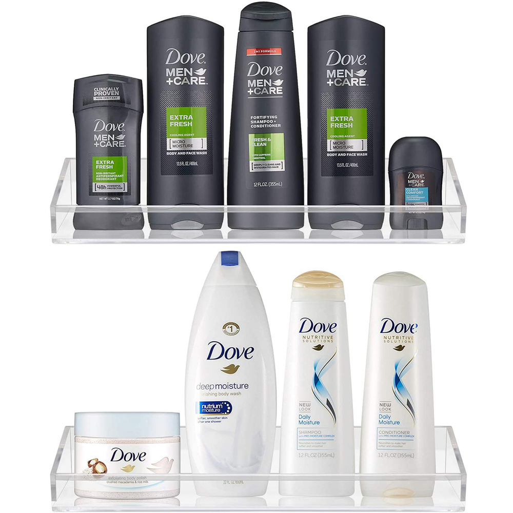 Multi-funcional transparente acrílico baño artículos de tocador cocina condimento estante de exhibición