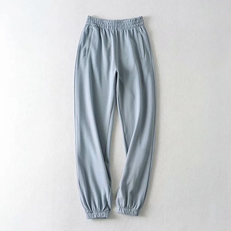 solid color loose elastic waist casual sports pants  NSHS52505