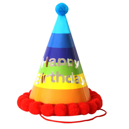 Large Birthday Hat, Flocked Hat, Adult and Children Party Hat, Creative Triangular Pointed Hat, Festival Party Decor Hat