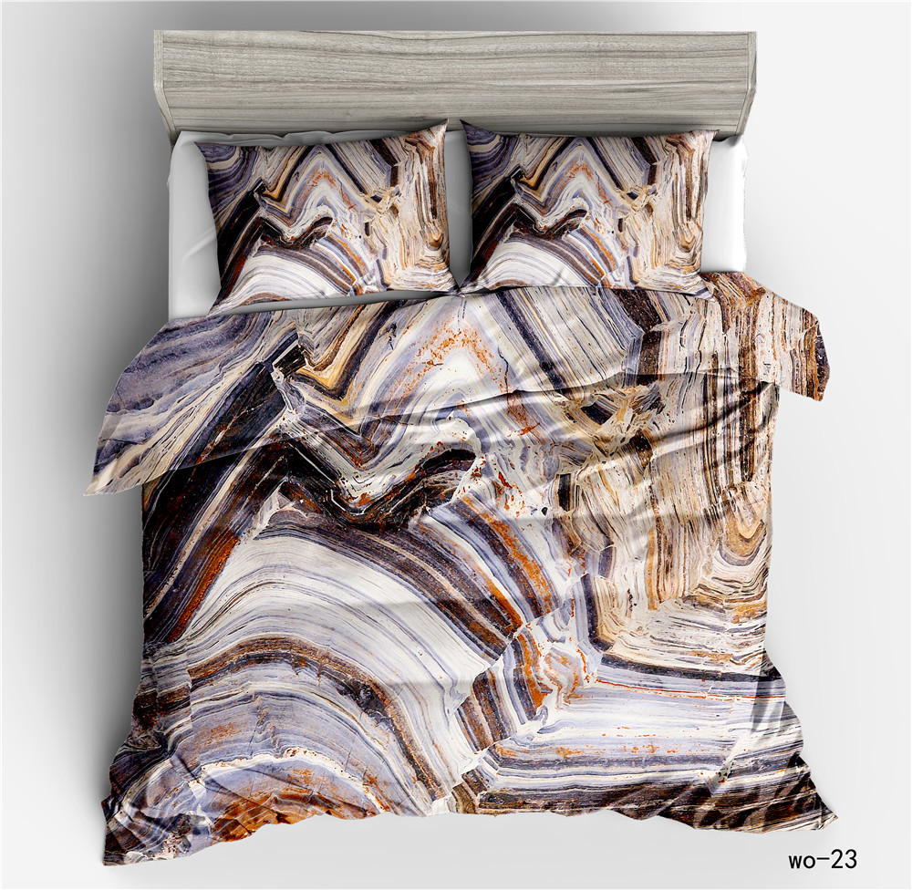 Housse de couette numérique en marbre moiré et taie d'oreiller pour la maison, housse de couette trois pièces, textile transfrontalier personnalisé Vio_voghion.com