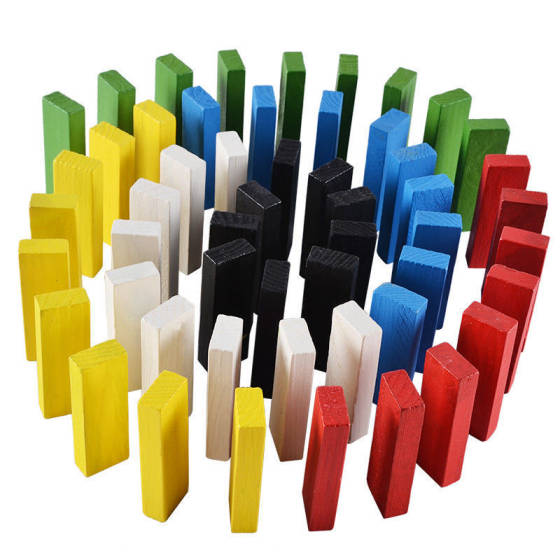 Pine stacked high building blocks 54 children's digital color stacked puzzle wooden early education toys manufacturers wholesale